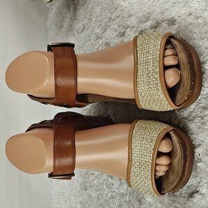 Brown and Tan Women's Sandals